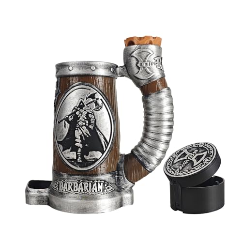 DND Mug Dice Tower Set,DnD Dice Cup with Storage,12/16 Oz Beverage Holder | DND Accessories for Players, Best Gift for RPG Game lover (Barbarian) - color: Barbarian-12oz