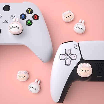 PlayVital Thumb Grip Caps for Xbox Series S/X, Xbox One, Elite Series 2 Controller, Cute Joystick Caps for ps5/EDGE/ps4, Thumbstick Cover for Switch 2 Pro/Switch Pro - Cosplaying Kitten & Puppy - color: Cosplaying Kitten & Puppy