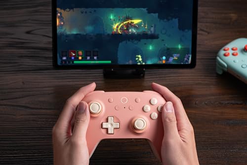 8Bitdo Ultimate 2C Hall Effect Joysticks and Hall Triggers Wireless Controller for Windows PC and Android, with Remappable L4/R4 Bumpers, Turbo function & Rumble vibration (Peach) - color: Peach, size: Ultimate 2C