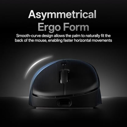 Rapoo VT3 MAX Gen-2 Wireless Gaming Mouse, True 8K Wireless Polling Rate, 53g Lightweight, Up to 750 Hr Battery, Nordic nRF54L15 MCU, 120-Million Optical Switch, 10 Programmable Buttons, Macro Enabled - color: Black