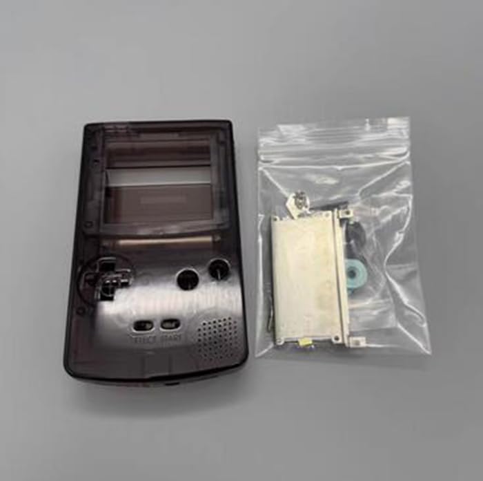 IPS Housing Shell Cover with Buttons Conuctive Pads Screws for Gameboy Color GBC Console (Clear Black) - color: Clear Black