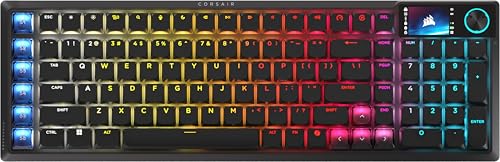 Corsair Vanguard AIR 99 Wireless Low-Profile Optical-Mechanical RGB Gaming Keyboard – QWERTY US, 99% Layout, OPX Switches, 8000Hz Hyper-Polling, Stream Deck Integration, Flashtap SOCD – Black - color: Black