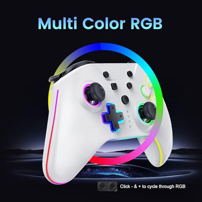 Hyperkin Armor3 NuRival Wireless Hall Effect Stick Game Controller For Nintendo Switch® OLED Model/Nintendo Switch® / Nintendo Switch Lite® (White) - color: White