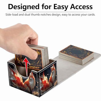 Strong Magnet for TCG MTG Commander Deck Box Playing Card Case Magic Deck Box Creative Pattern Trading Card Storage Box for Collectible Games, Cute Red Fox - color: Cute Red Fox