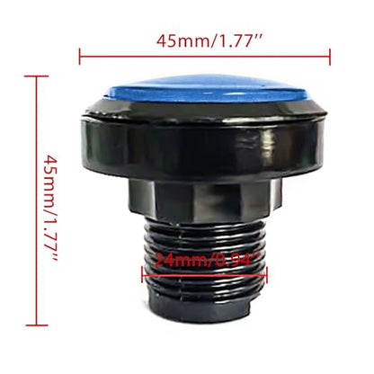 푸시 버튼 마이크로 스위치 46mm 원형 DC 12V LED 조명 아케이드 비디오 게임용 2개 블루 - color: 블루.