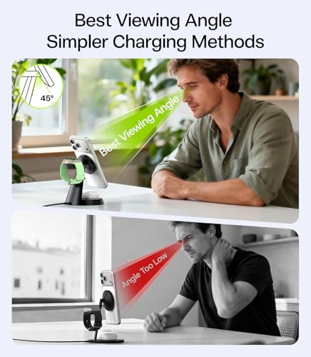 3 in 1 Charging Station for Apple Devices, 15W Fast Wireless Charger Compatible with MagSafe Charging Stand for iPhone 17 16 15 14 13 12 Series, Watch Charger Stand for Apple Watches & Airpods - size: 15W Max for Phone