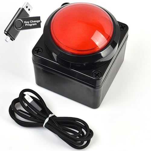 Programmable USB Macro Enter Keyboard, Major Policy Decision Button, One Handed Operation Setting, Enter Game PC Switch Control Keyboard(Red) - color: Space