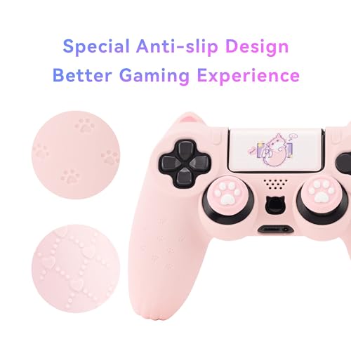 GeekShare Cat Paw DualSense Controller Skin Anti-Slip Silicone Skin Protective Cover Case for DualSense Wireless Controller -- Pink - color: Pink