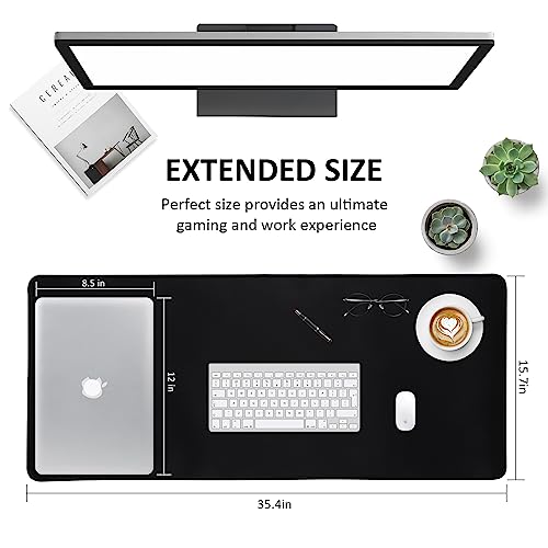 Large Gaming Mouse Pad with Stitched Edges,[35.4x15.7In] Extended Mouse Pad with Non-Slip Natural Rubber Base for Gamer/Desktop/Office/Home-90x40 Heius - color: 90x40 Heius