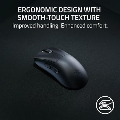 Razer DeathAdder V3 HyperSpeed Wireless Gaming Mouse: 55g Lightweight - USB C Charging - Up to 100 Hr Battery - Advanced 26K Optical Sensor - Gen-3 Optical Switches - 8 Programmable Controls - Black