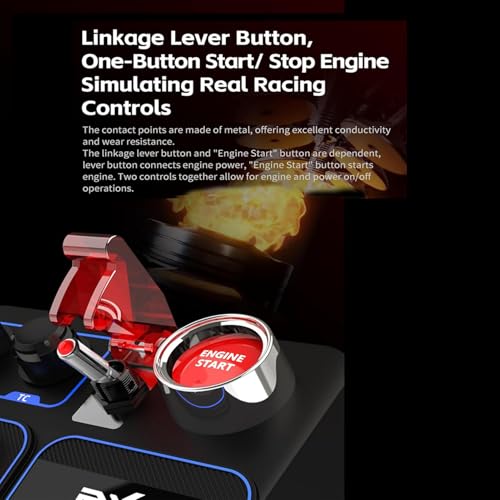 PXN CB1 Racing Button Box USB PC Racing Simulator Center Control Button Box | Multifunctional PC Sim Instrument Control Button Box for Windows PC, With 30 Programmable Buttons and Adjustable RGB Lighting