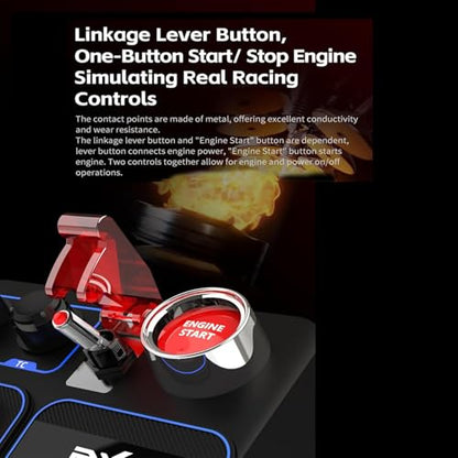 PXN CB1 Racing Button Box USB PC Racing Simulator Center Control Button Box | Multifunctional PC Sim Instrument Control Button Box for Windows PC, With 30 Programmable Buttons and Adjustable RGB Lighting