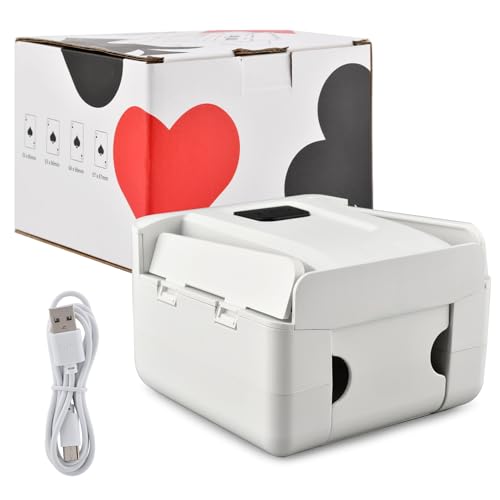 Automatic Card Shuffler, Rechargeable & Portable 1-2 Deck Electric Shuffler for Playing Uno, Phase 10, Blackjack, Casino Poker Games with Card Holder