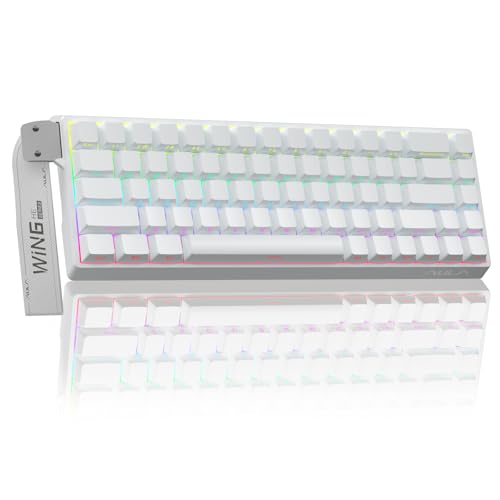 AULA WIN68 HE Mechanical Gaming Keyboard 60%, Hall Effect Magnetic Switch, Fast Trigger Mode Adjustable Actuation, 8000Hz Polling Rate, RGB Backlit, Wired White Keyboard for Laptop/PC Gamer - color: White-standard version
