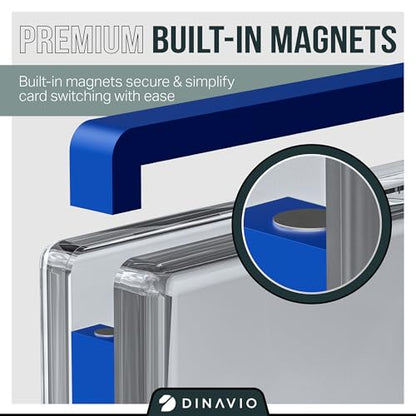 PSA Graded Card Display Acrylic Case for Standard PSA and CGC Slabs - Slab Case - PSA Card Case - Graded Card Display Case - Updated Dimensions - Stand Included (Blue Border) - color: Blue Border