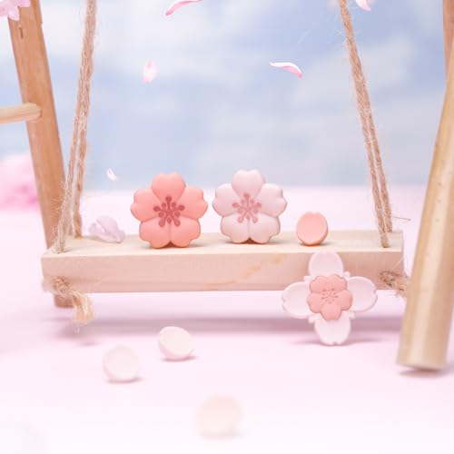 GeekShare Sakura Cross D-Pad Button Caps Thumb Grip Caps Set Compatible with Switch 2 / Switch 1, ABXY Key Buttons Sticker Cover Caps, Cherry Pink - size: Switch 2