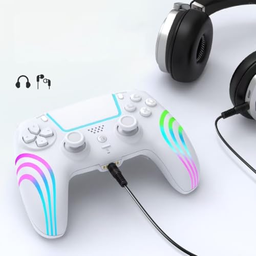 Anti Stick Drift Wireless Controller for PS5,Windows PC, BluetoothGaming Gamepad with Turbo Function, 6-Axis Gyro, Dual motor Vibration, Programmable Paddles, Touchpad, 3.5mm Headset Jack. - color: WHITE2