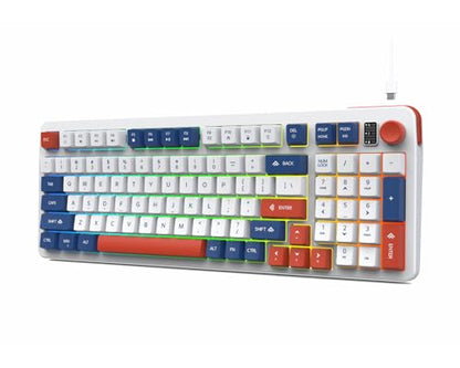 96% Wired Gaming Keyboard,Light Up Creamy Membrane Computer Keyboard with Number Pad & Volume Knob,Ergonomic Quiet Silent USB Keyboard for PC Desktop Games Office