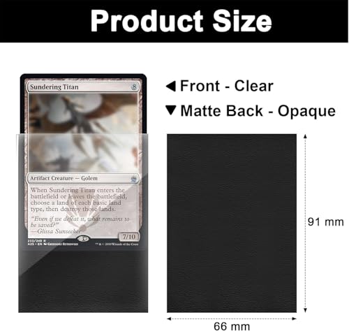 200 Pack Card Sleeves Compatible with MTG Card Sleeves,Trading Card Sleeve | Sturdy Card Sleeves Matte Back Finish, Perfect Shuffling - Protect All Your Trading Cards Collectible Cards, Never Tear - color: Black, size: 200 pack Card Sleeves