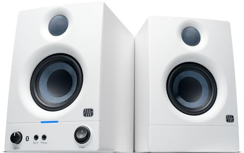 PreSonus Eris 3.5BT Studio Monitors, Pair — 3.5" Inch Powered Speakers, Bookshelf Speakers, Stereo, Desktop Computer, Near Field Music Production, Audio Mixing Recording | 3.5 Drivers, 25W per Side, Trs and Rca Rear Inputs, Front 1/8 Aux and Headphone Jac