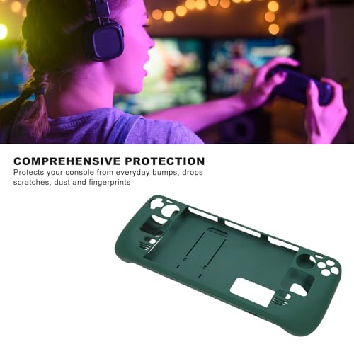 Steam Deck Protective Case with Kickstand Full Coverage Fingerprint Proof Cover for Hands-Free Gaming and Protection