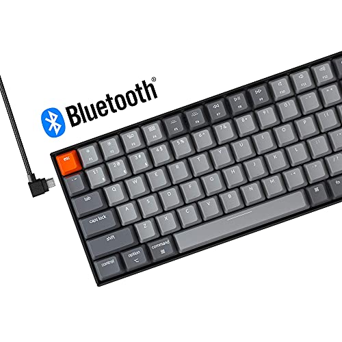 Keychron K4 96% Layout 100 Keys Wireless Bluetooth 5.1/Wired USB Mechanical Gaming Keyboard with Keychron Super Red Switch White LED Backlight N-Key Rollover for Mac Windows PC-Version 2 - color: Keychron Super Red Switch, size: Version 2