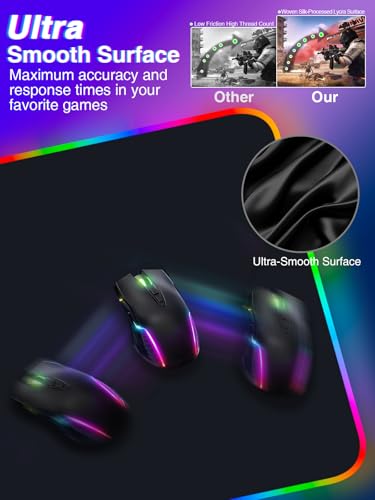 Magnetic Charging Mouse Pad 31.5x15.75, 15W Fast Wireless Charging Desk Mat, XXL Desk Pad RGB Gaming Mousepad, Home Office Large Keyboard Pad with Ultra-Smooth Surface, Non-Slip Base - color: 31.5x15.75"Magnetic RGB-Black