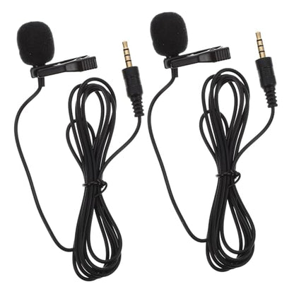 Abaodam 2pcs Wireless Lapel Microphone Clip Mic for USB Gaming Microphone Noise Reduction