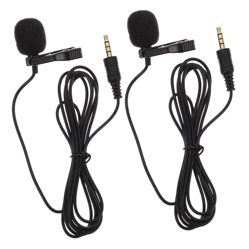 Abaodam 2pcs Wireless Lapel Microphone Clip Mic for USB Gaming Microphone Noise Reduction