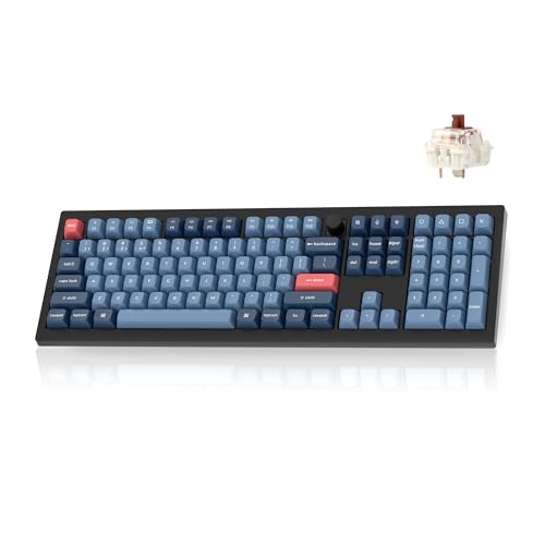 Keychron V6 Max Wireless Custom Mechanical Keyboard, 2.4 GHz Bluetooth QMK Full-Size Layout RGB with Hot-swappable Gateron Brown Switch Compatible with Mac Windows Linux - color: Hot-swap Gateron Jupiter Brown Switch
