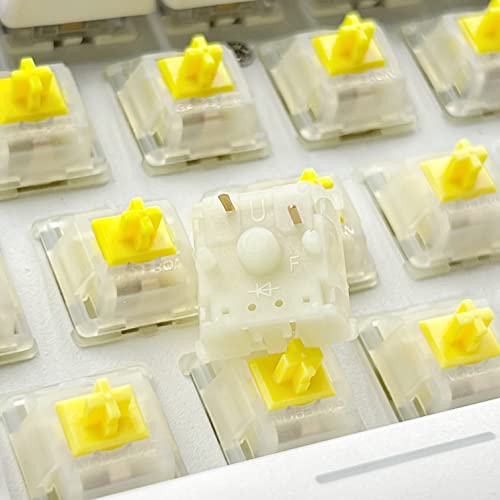 Gateron Milky Yellow Pro V2 Pre-lubed 5-Pin 50gf Linear Switches for All MX Mechanical Keyboard Game Keyboard(Milky Yellow Pro V2,72PCS) - color: Milky Yellow Pro V2, size: 72Pcs