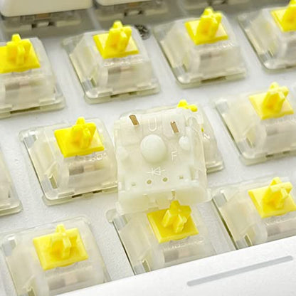 Gateron Milky Yellow Pro V2 Pre-lubed 5-Pin 50gf Linear Switches for All MX Mechanical Keyboard Game Keyboard(Milky Yellow Pro V2,72PCS) - color: Milky Yellow Pro V2, size: 72Pcs