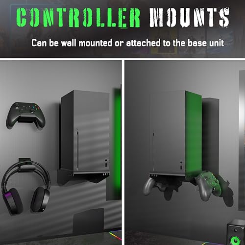 ADZ Series X Wall Mount for Xbox Series X Console, Multifunction Wall Mount Stand Includes Strong Metal Base and Xbox Controller Holder Mounts