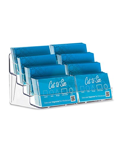 8 Pocket Desktop Clear Acrylic Business Card Holder - size: 1 Pack
