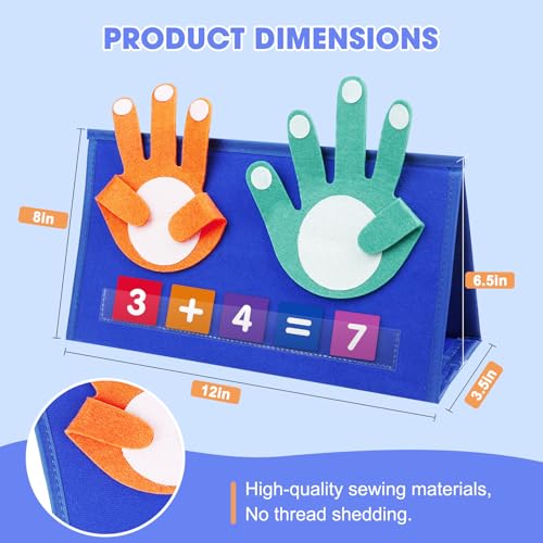 Auchq Preschool Learning Toys for Toddlers 3 4 5 Years Old, Montessori Educational Math Manipulates Number Counting Blocks for Kids, Finger Counting Math Desktop Toy for Boys Girls Birthday Gifts.