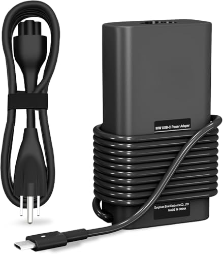 Slim 90W Laptop Charger USB C Replacement for Dell Latitude 5420 5520 7480 7490 7420 Chromebook 3100 Dell XPS 13 9360 XPS15 9550 9560 DA65NM190 LA65NM190 Type C AC Adapter Power Cord - color: BLACK_C