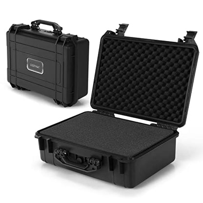 COSTWAY Waterproof Hard Case, 22-Inch Multi-Purpose Small Camera Dry Box with DIY Customizable Foam Insert, IP66 Rated Dustproof Shockproof, Portable Protective Case for Electronics, Drones, Black | DIY Customizable Foam Insert, IP66 Rated Dustproof Shock