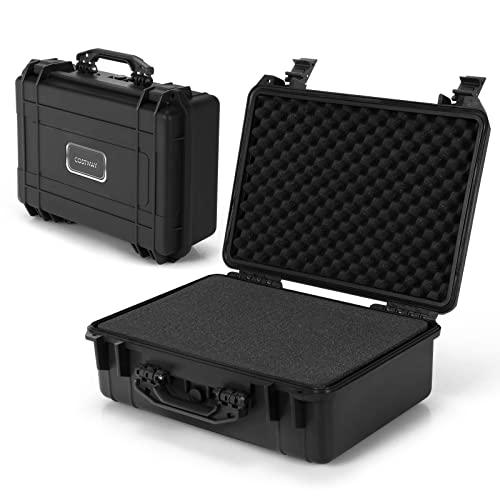 COSTWAY Waterproof Hard Case, 22-Inch Multi-Purpose Small Camera Dry Box with DIY Customizable Foam Insert, IP66 Rated Dustproof Shockproof, Portable Protective Case for Electronics, Drones, Black | DIY Customizable Foam Insert, IP66 Rated Dustproof Shock