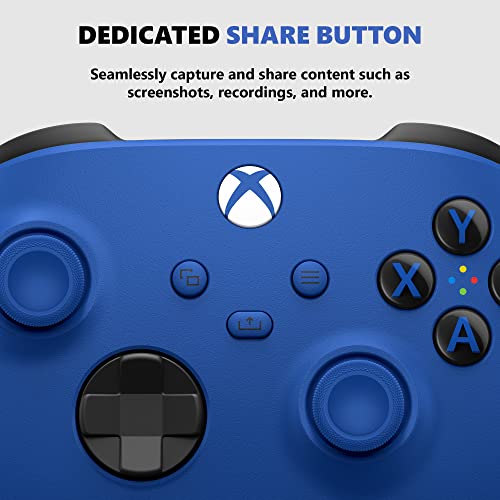 Xbox Wireless Controller - Shock Blue - Bluetooth - USB - Xbox Series X, S, One, PC, Android, iOS, Tablet - 19 Buttons - 90 Days Warranty
