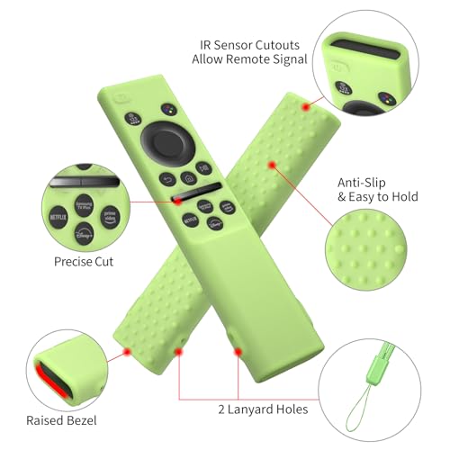 Hi Color Remote Cover for Samsung BN59-01388 BN59-01393 Silicone Remote Case Protective Sleeve (Glow Green) - color: glow green