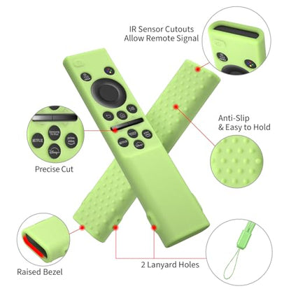 Hi Color Remote Cover for Samsung BN59-01388 BN59-01393 Silicone Remote Case Protective Sleeve (Glow Green) - color: glow green