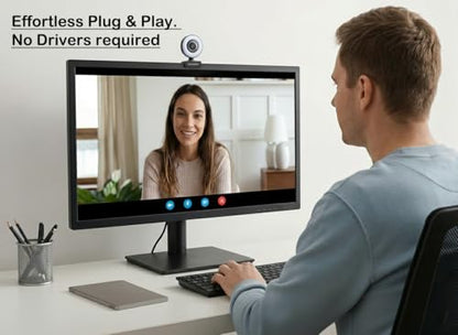 Webcam with Light Full HD 4K 1080P Web Camera Auto Focus Microphone Plug and Play USB Computer Web cam for PC Laptop Desktop, Mac Zoom Skype Teams