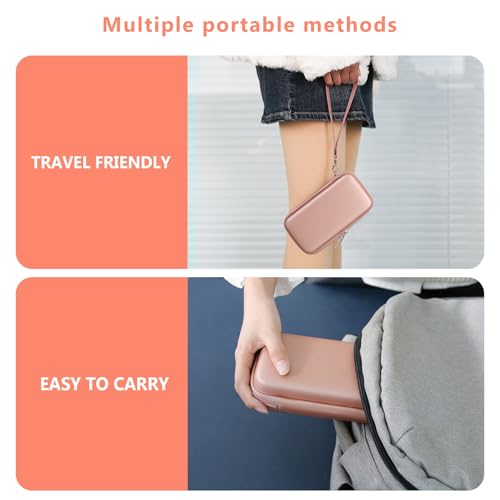 Supmay Hard Carrying Case Compatible with Nintendo DS Lite NDSL, Gameboy Advance Games Storage Holder Travel Bag with Mesh Pocket for USB Charging Cable, Stylus, Earphones, Game Cartridge, Rose Gold - color: Rose Gold+Black