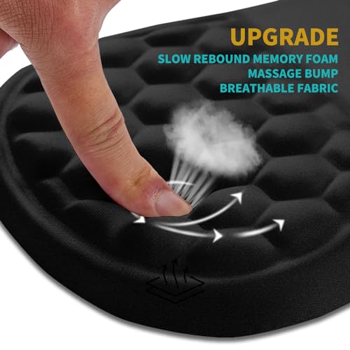 Hokafenle Ergonomic Mouse Pad Wrist Support, Wrist Rest Mousepad for Carpal Tunnel Pain Relief with Integrated Memory Foam Slope Massage Bulge (11.8x7.9 inch,Polar Night - color: KM11-Polar Night