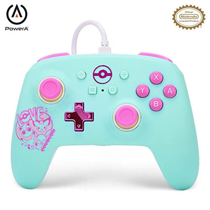 PowerA Enhanced Nintendo Switch and Switch 2 Wired Controller - Pokémon: Sweet Friends, Gamepad, game controller, wired controller, officially licensed - color: Pokémon: Sweet Friends