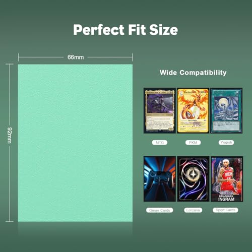 Eucalyptus Green Dual Matte Card Sleeves, Katomula Card Sleeves for MTG, Standard Card Sleeve for MTG, PKM, Flesh & Blood - color: Eucalyptus Green