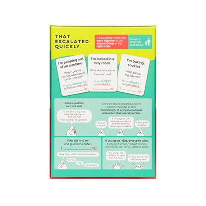 That Escalated Quickly by Exploding Kittens, 2-8 Players - Ages 10+ - 15 Minutes to Play - Hilarious Cooperative Card Game for Family Game Night, Party, Adult and Teen | Work together to put absurd things in the right order! A clever cooperative card game