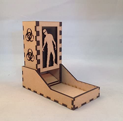 Zombie Mini Dice Tower v1 Smoke Acrylic Window Laser Cut MDF Unique Fast Shipping