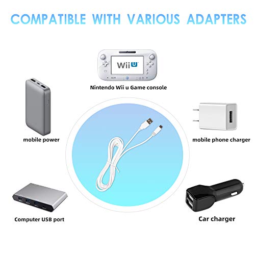 2Pack 10FT Charger Cable for Wii U Gamepad, AC Power Adapter Charger Cord for Nintendo Wii U Gamepad Remote Controller