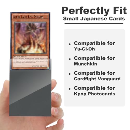 200 Pack Card Sleeve Compatible with Yu-gi-oh Card Sleeve Japanese 62x89mm | Grey Small Card Sleeves Photocard Sleeves, Back Textured Perfect Shuffling, Protect Your Japanese Sized Never Tear - color: Dark Grey